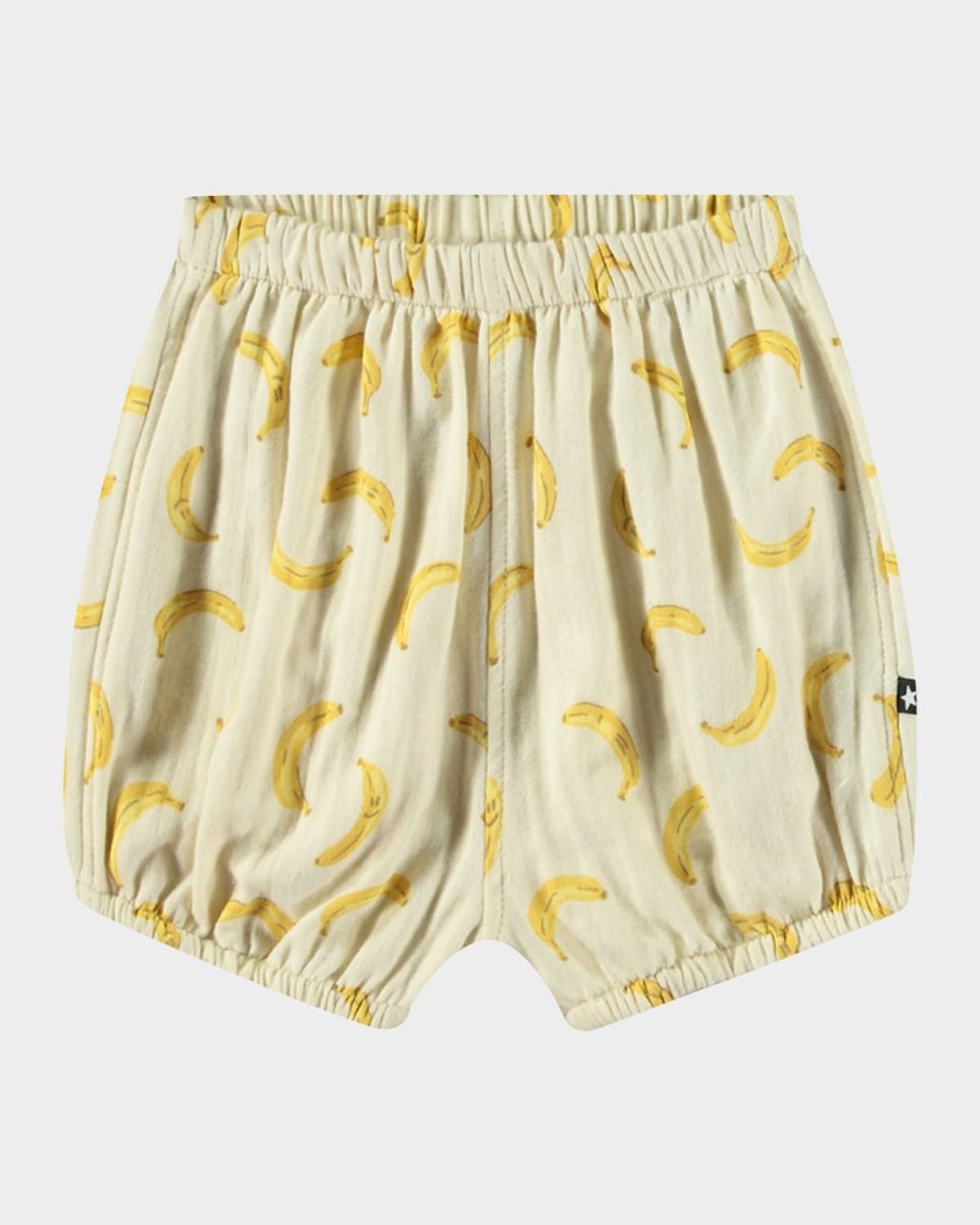 Boy's Somos Banana-Print Shorts, Size 6M-
